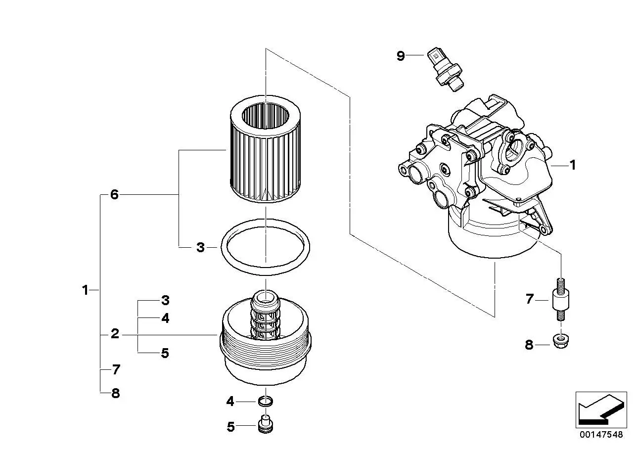 BMW Ölfilterdeckel E60 E61 E63 E64 11427834730 - Bildposition 02