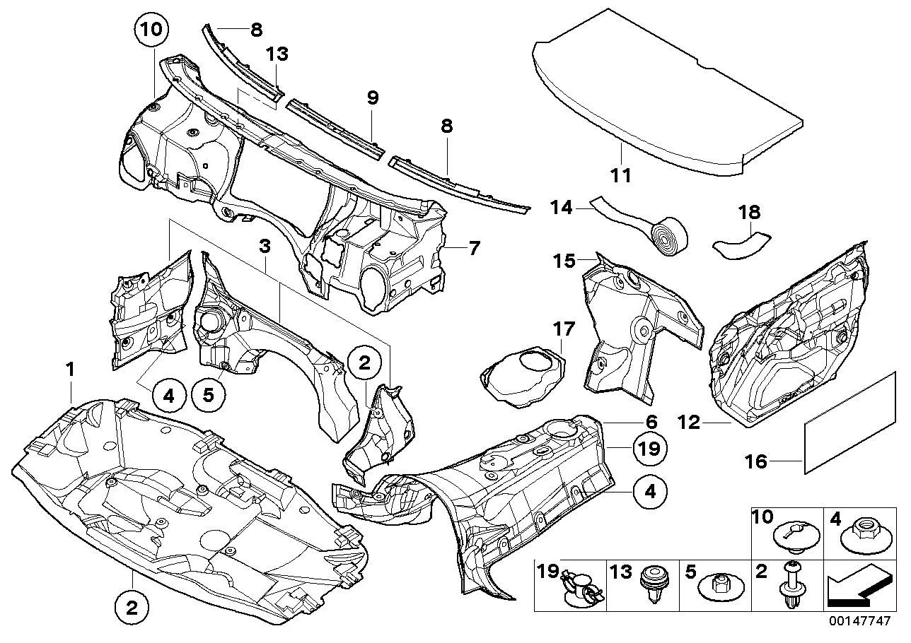 BMW Schallisolierung Frontklappe E46 51488193941