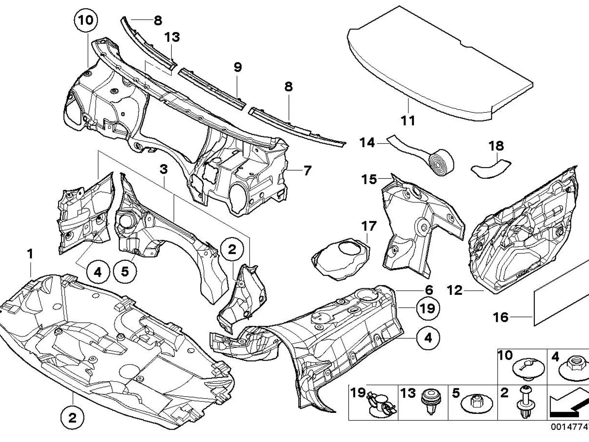 BMW Schallisolierung Frontklappe E46 51488193941