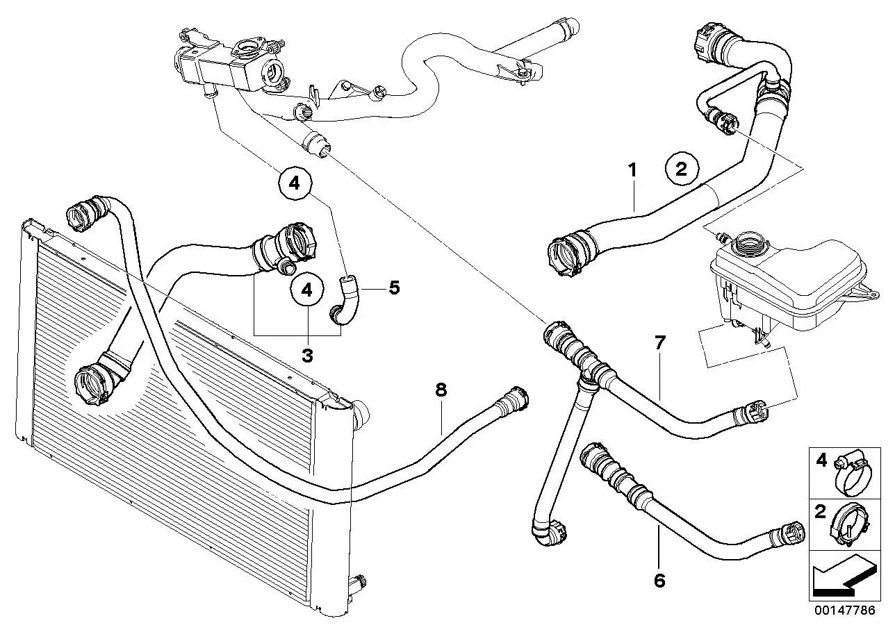 BMW Kühlmittelschlauch E60 E61 17127787454 - 5er E60, 5er E61