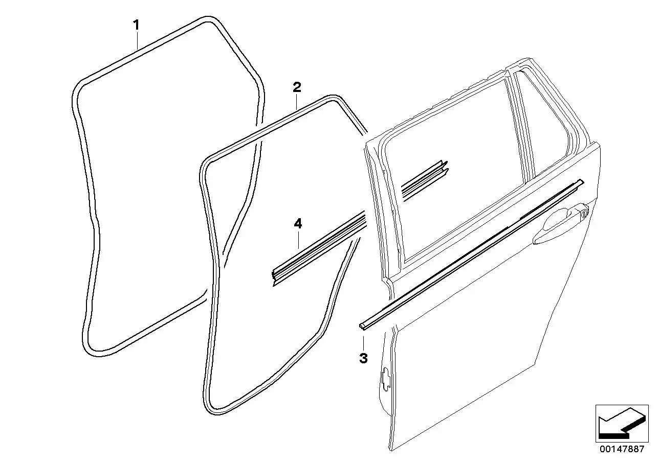 BMW Türdichtung hinten E91 51767119963