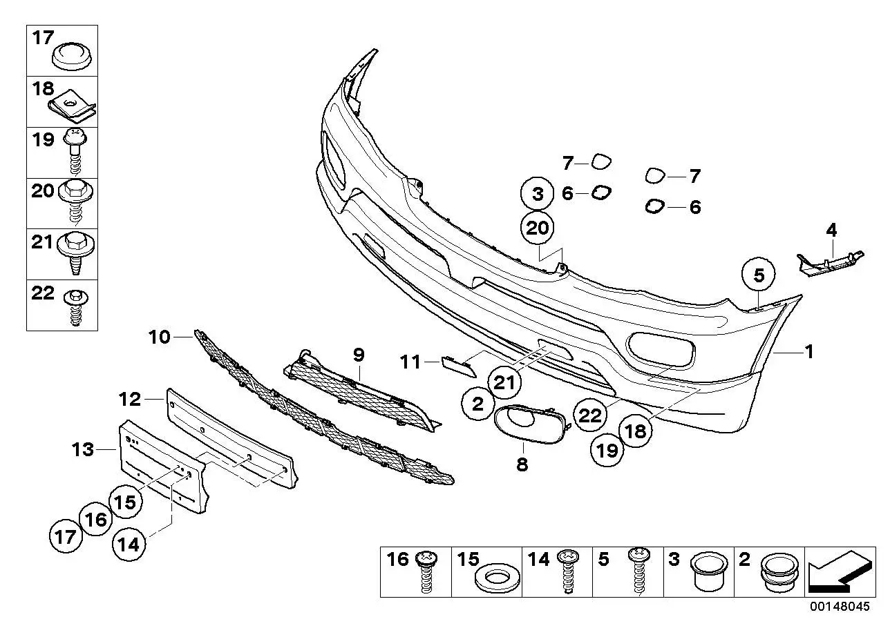 BMW Gitter unten E53 51117123956 - X5 E53
