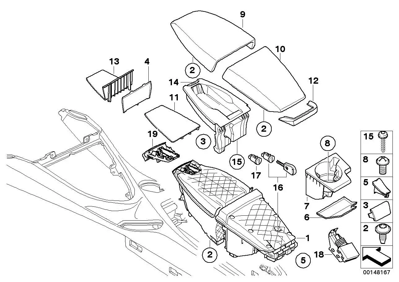 BMW Abdeckung Scharnier E63 E64 51167899778 - Bildposition 12