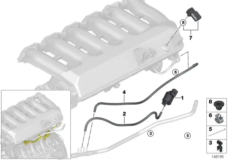 BMW Schlauchhalter E38 E39 E46 E53 E60 E61 E63 E64 E65 E66 E70 E7