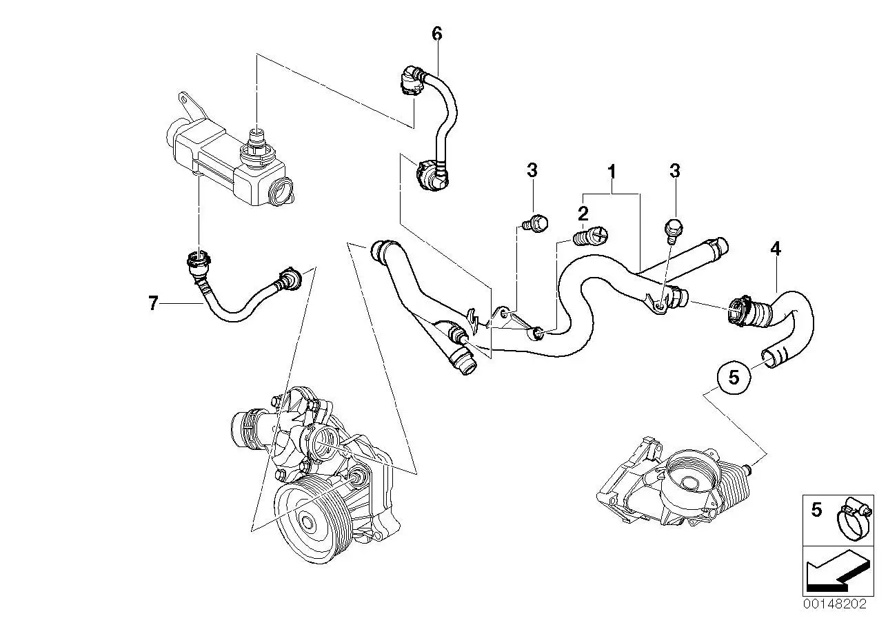 BMW Kühlmittelrohr E83 E90 E91 E92 11537795135 - Bildposition 07