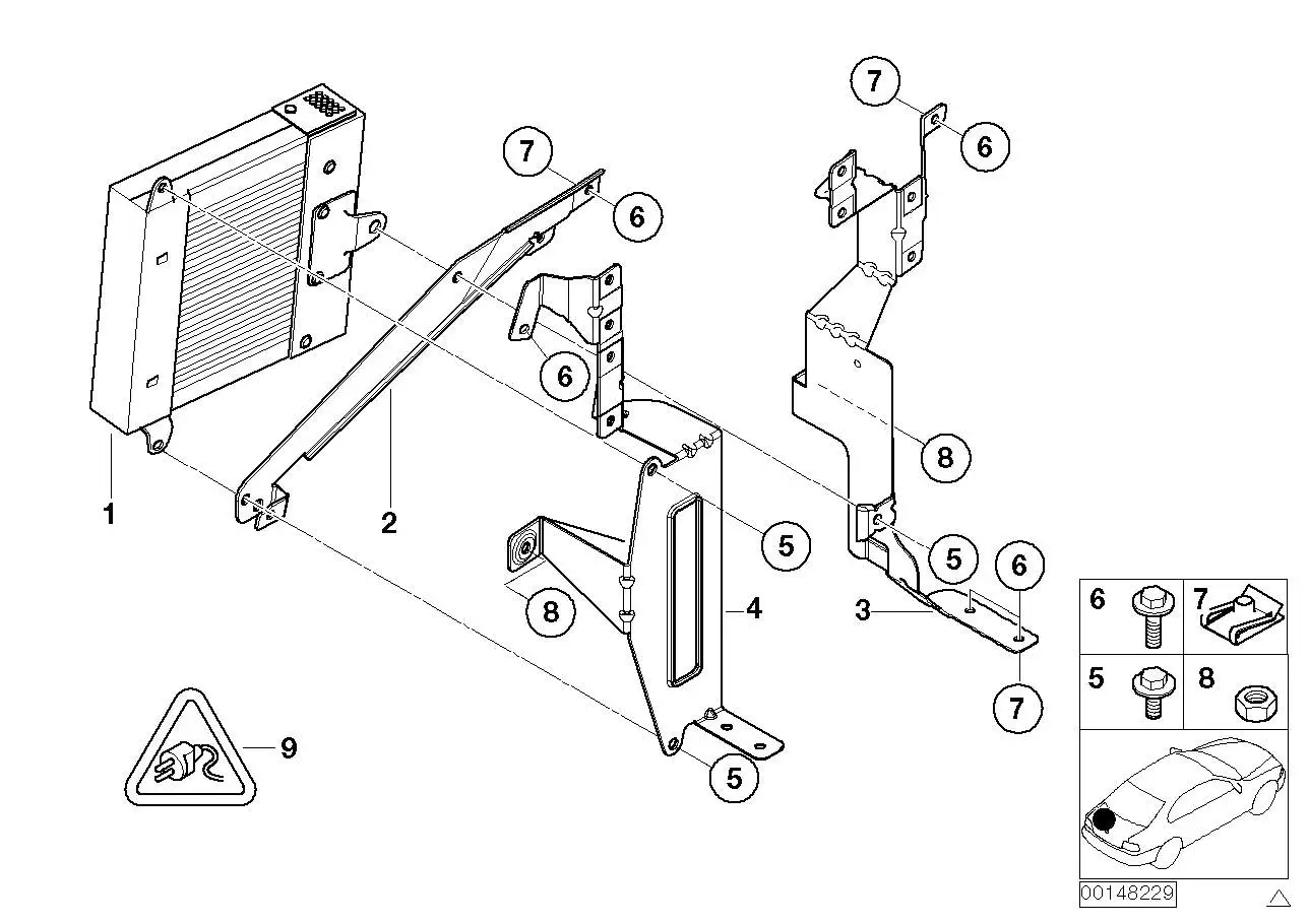BMW Halter Verstärker Hifi/Telefon E46 65128378012 - Bildposition