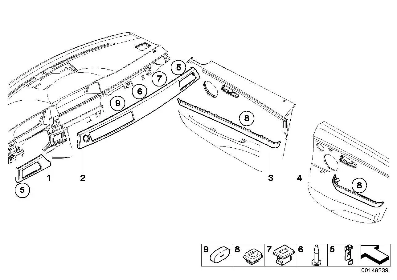 BMW Dekorleiste Instrumententafel rechts E90 E91 E92 E93 51456985