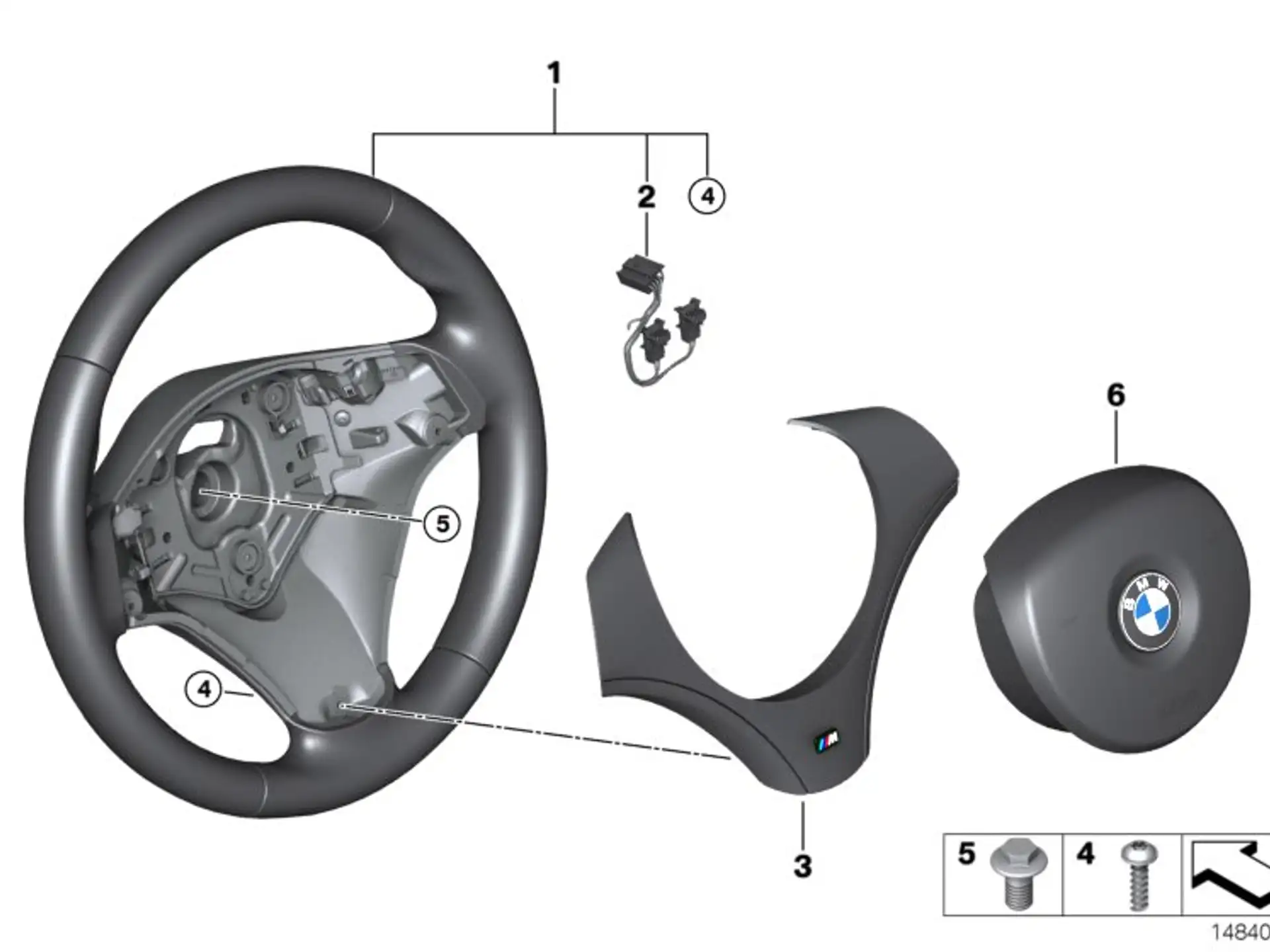 BMW Abdeckung M Lenkrad schwarz E81 E82 E84 E87 E88 E90 E91 E92 E93 32307845524