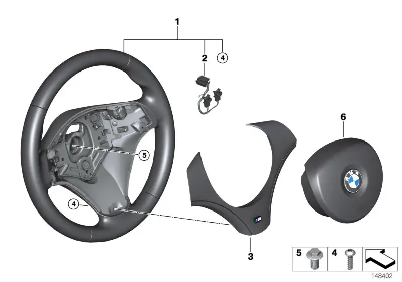 BMW Abdeckung M Lenkrad schwarz E81 E82 E84 E87 E88 E90 E91 E92 E
