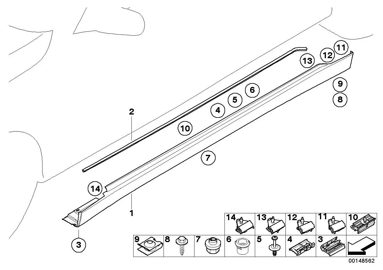 BMW Clip E65 51117135538 - 7er E65 Limousine /