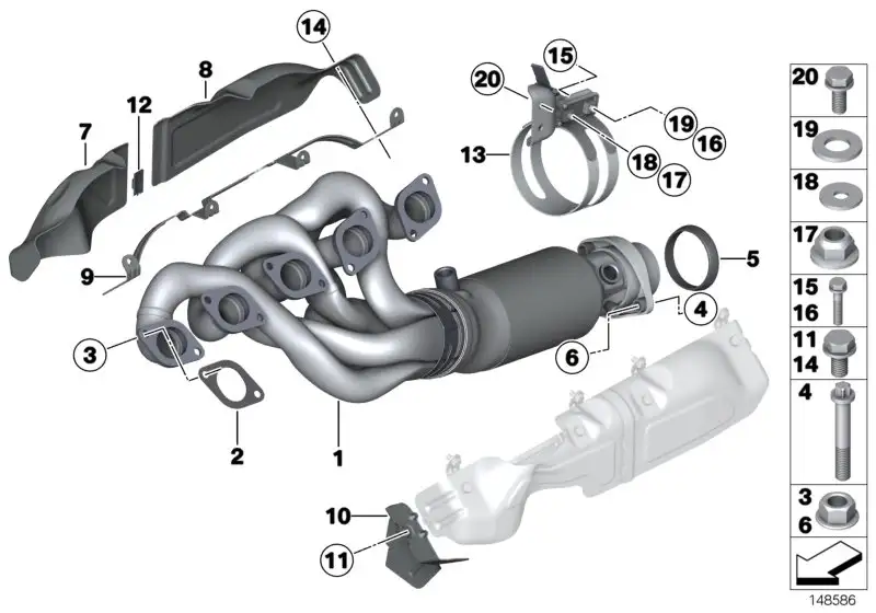BMW Dichtung asbestfrei E60 E61 E63 E64 11627833278 - Bildpositio