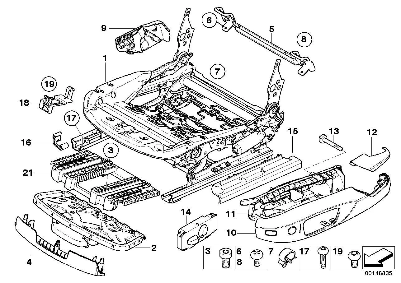 BMW Blende Sitz aussen rechts E81 E82 E84 E87 E88 E90 E91 E92 F25 F26 52106979646
