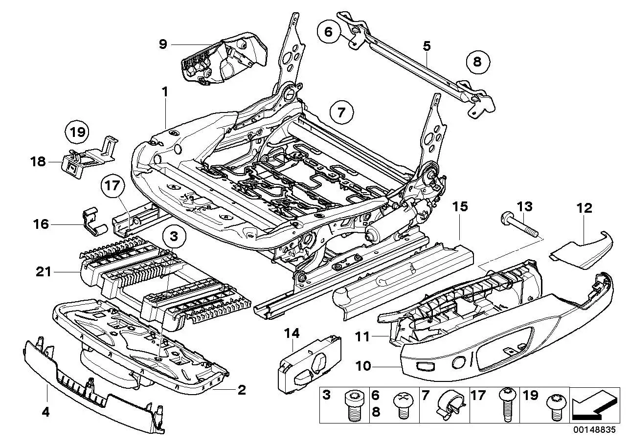 BMW Blende Sitz aussen rechts E81 E82 E84 E87 E88 E90 E91 E92 F25