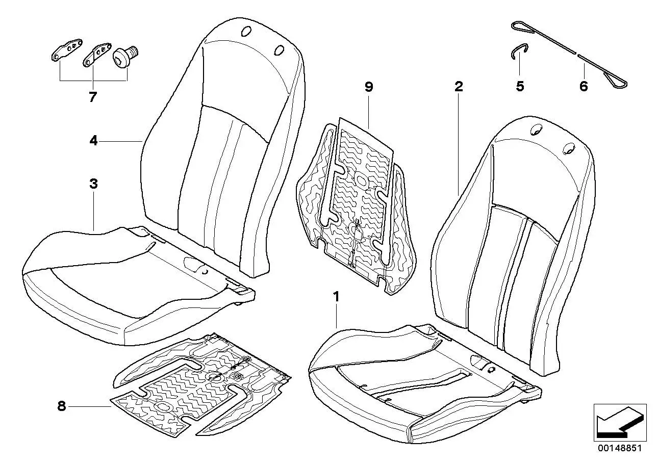 BMW Polsterteil Lehne E85 E86 52107053803