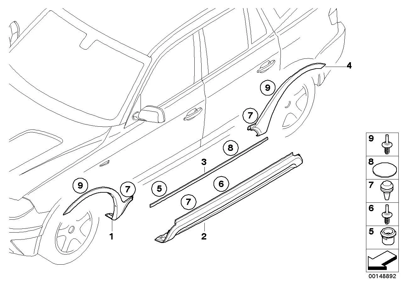 BMW Blende Radlauf grundiert vorne links E83 51773417079