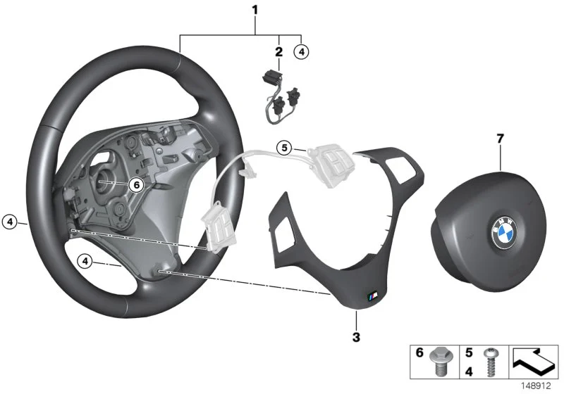 BMW Abdeckung M Lenkrad schwarz Multif. E82 E90 E92 E93 32307845940