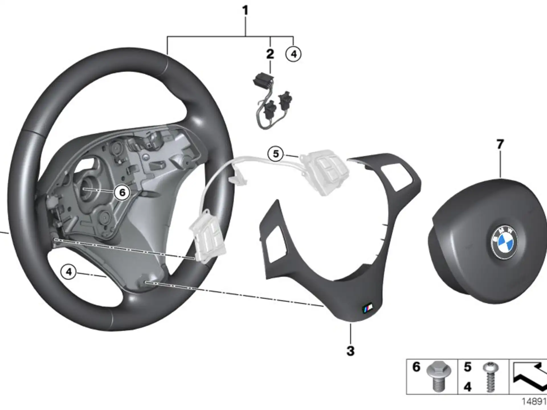 BMW Abdeckung M Lenkrad schwarz Multif. E82 E90 E92 E93 32307845940