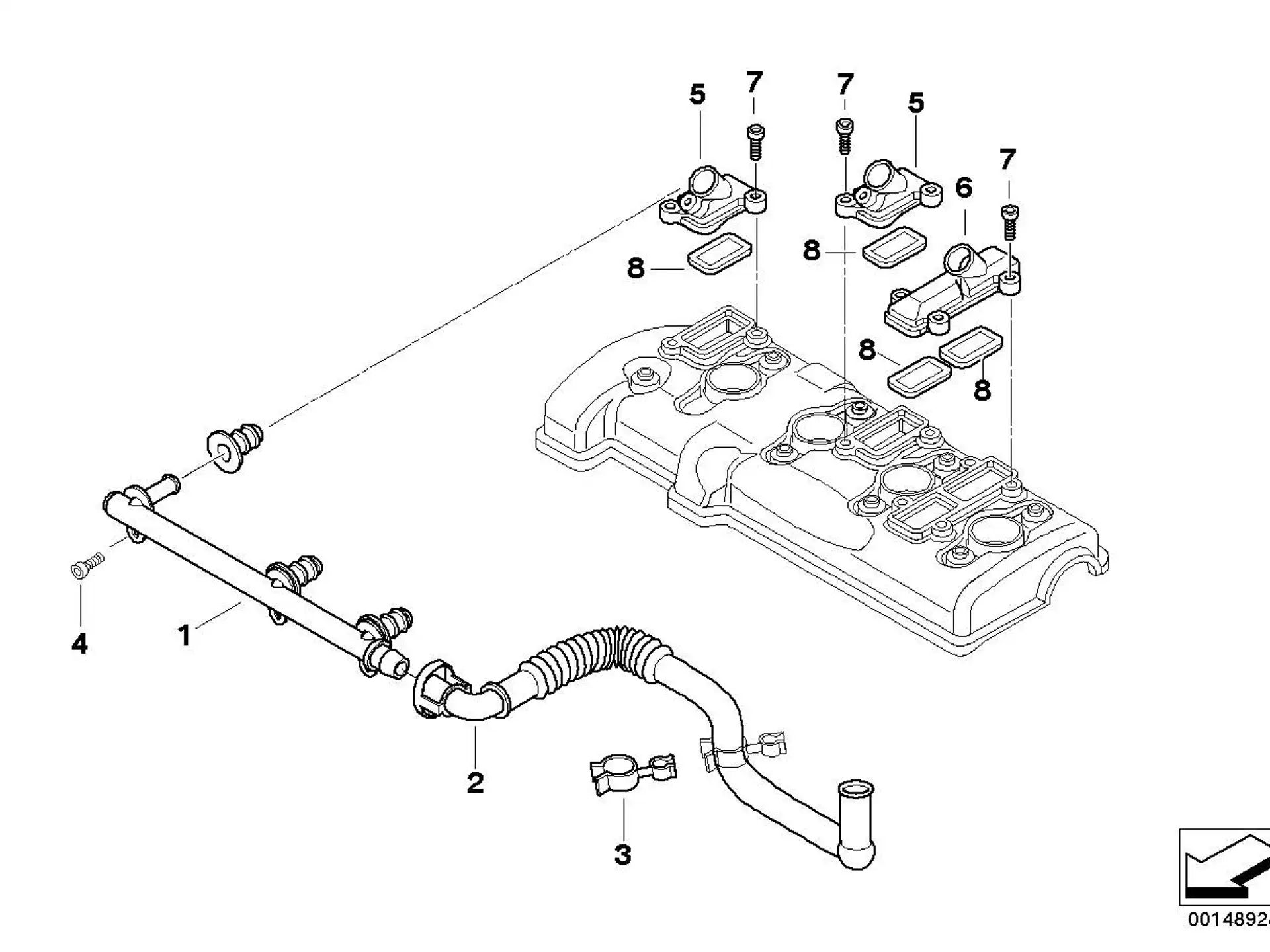 BMW Sekundärluftleitung K40 K43 K44 11717672790