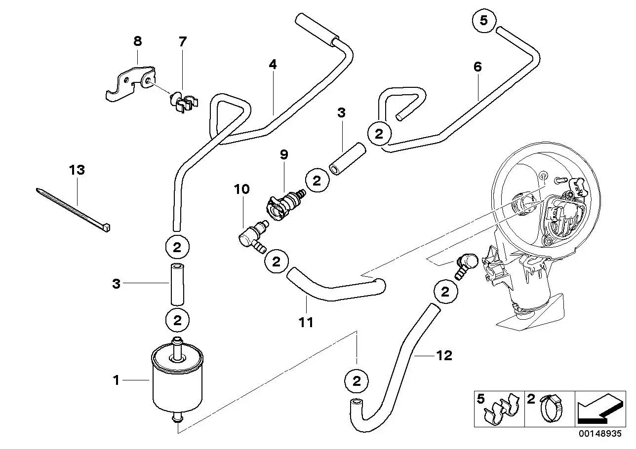 BMW Kraftstoffschlauch Rücklauf 13537688231 - Bildposition 11
