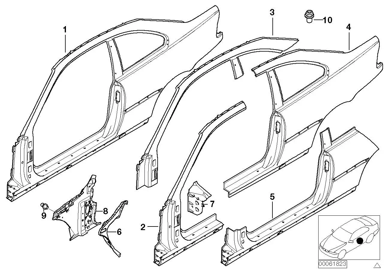 BMW Seitengerippe links E46 41217111425 - 3er E46
