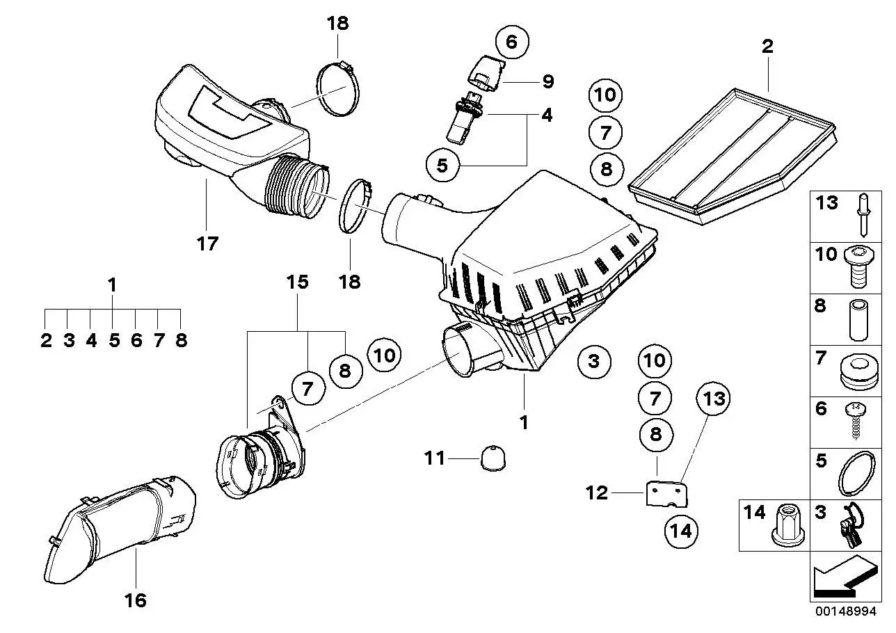 BMW Heissfilmluftmassenmesser E60 E61 E63 E64 E65 E66 E70 E71 E72