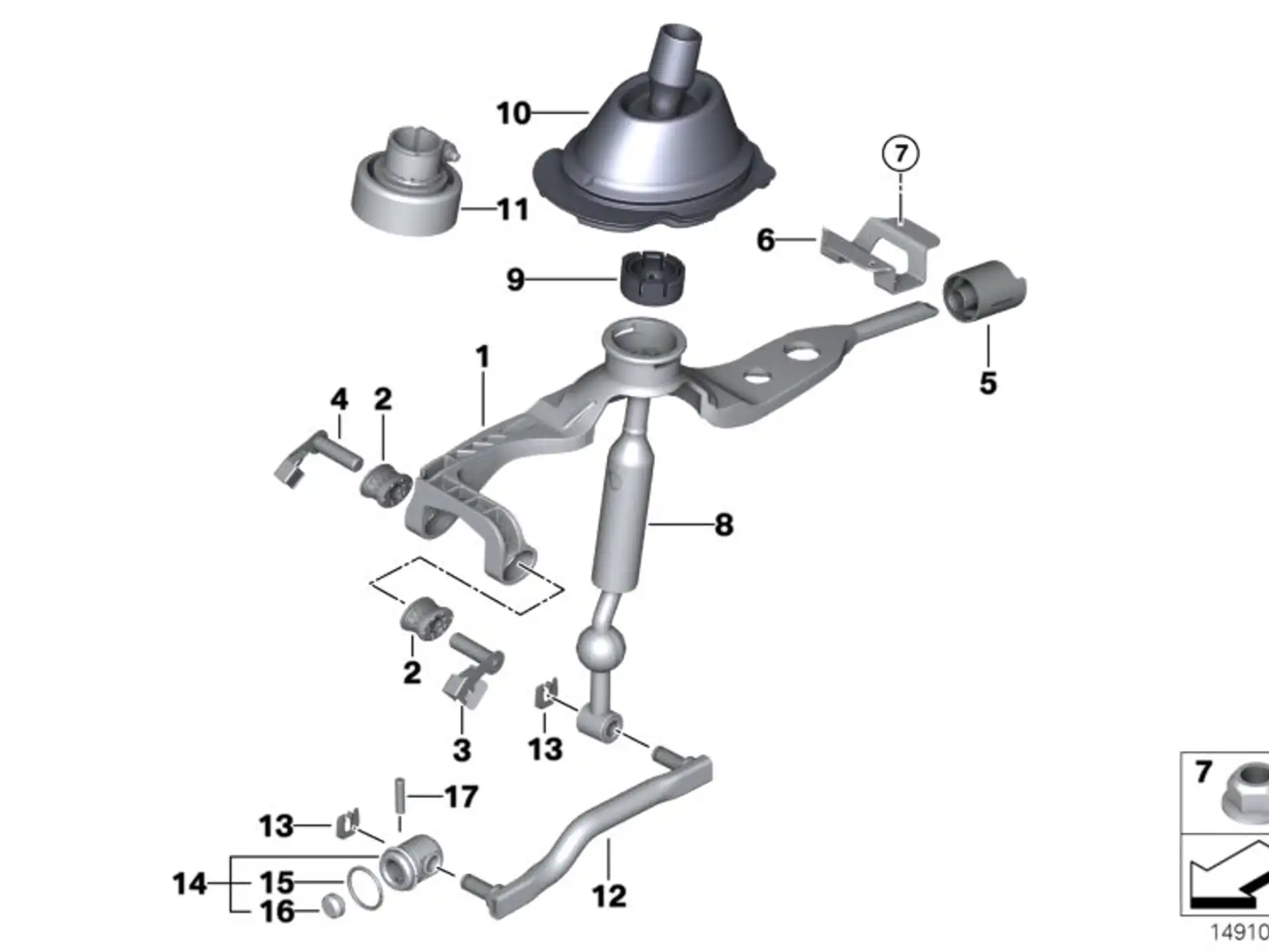 BMW Schalthebel E84 E90 E91 E92 25117553172