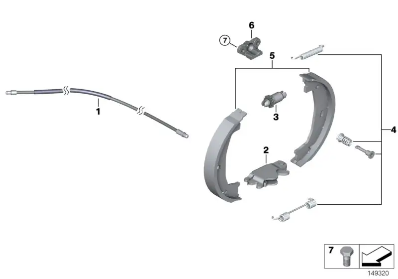 BMW Handbremsbowdenzug E85 E86 34416785397 - Bildposition 01