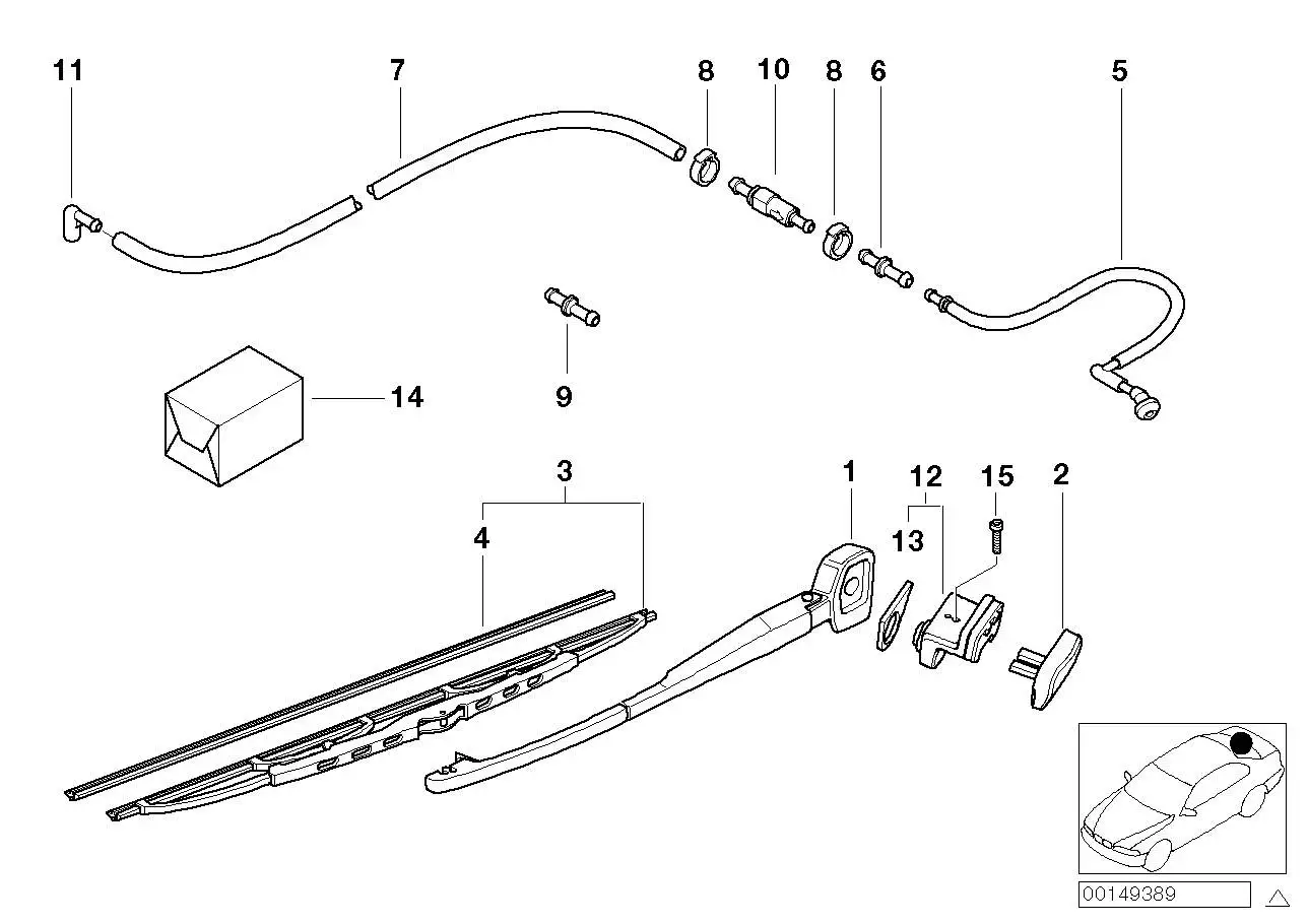BMW Heckscheibentaster mit Mikroschalter E39 61318363631 - 5er E3