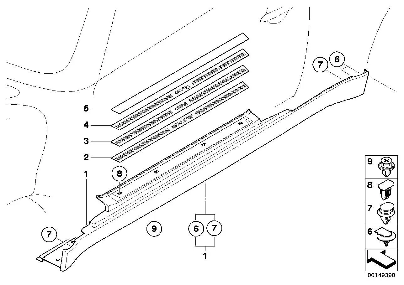 BMW Blende Einstieg 51777182559 - Bildposition 05