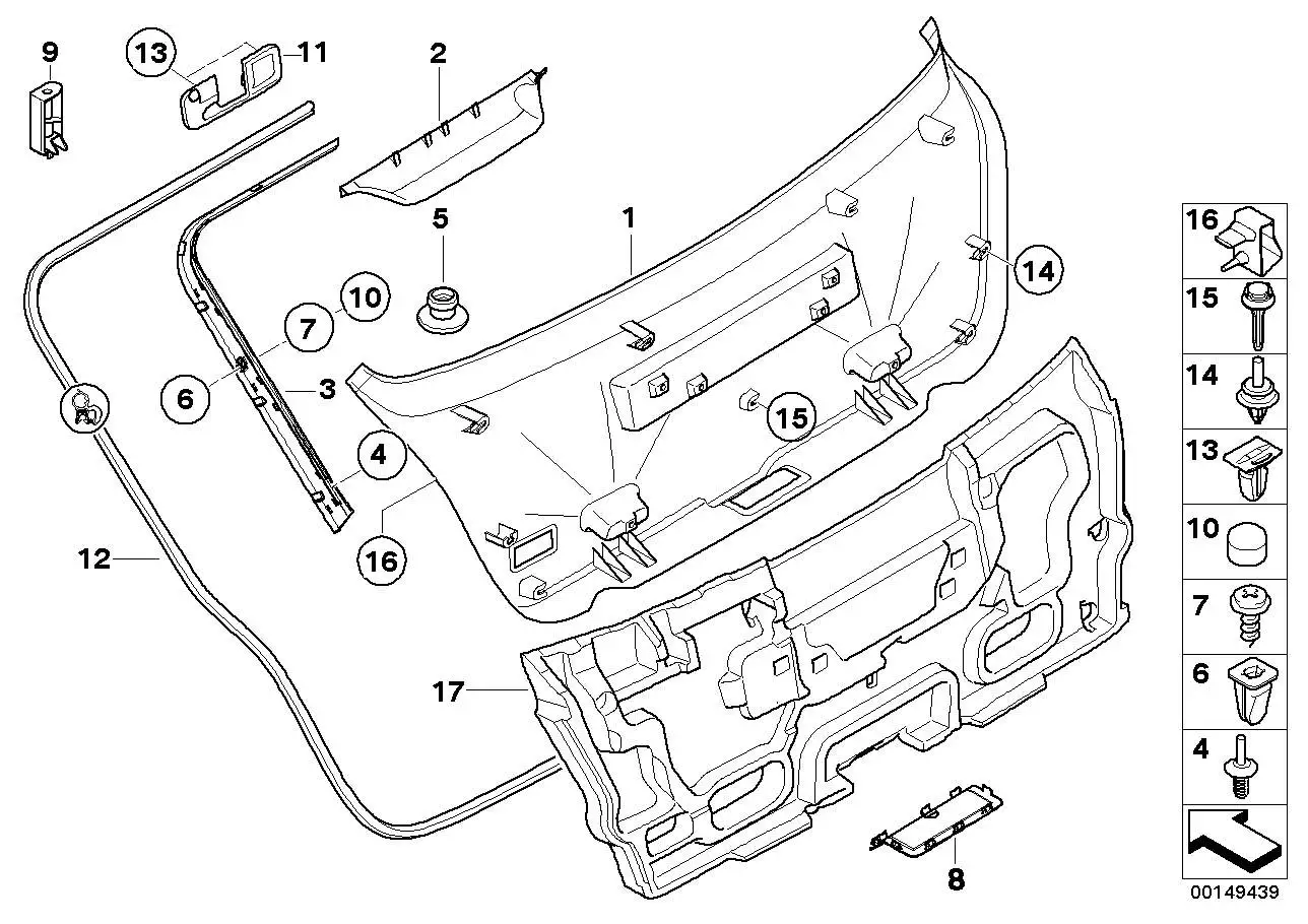 BMW Linsenblechschraube E46 07119901247 - 3er E46