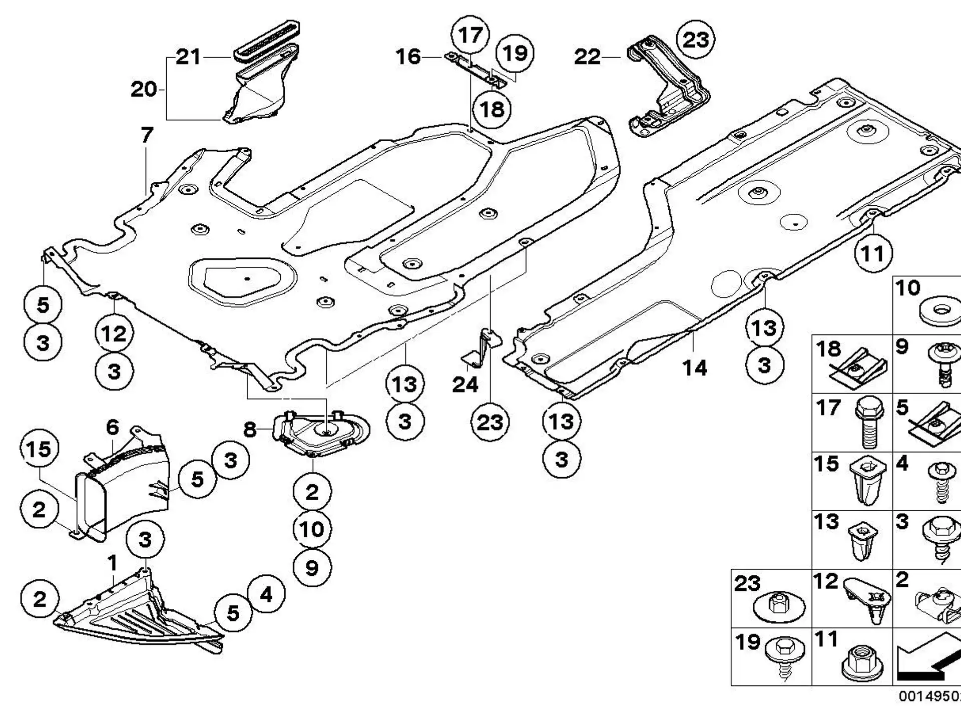 BMW Unterbodenverkleidung Mitte E60 E61 E63 E64 51757897864