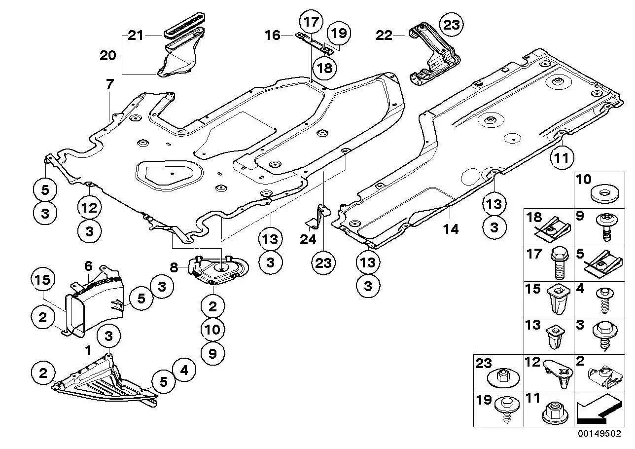 BMW Unterbodenverkleidung Mitte E63 E64 51757203956
