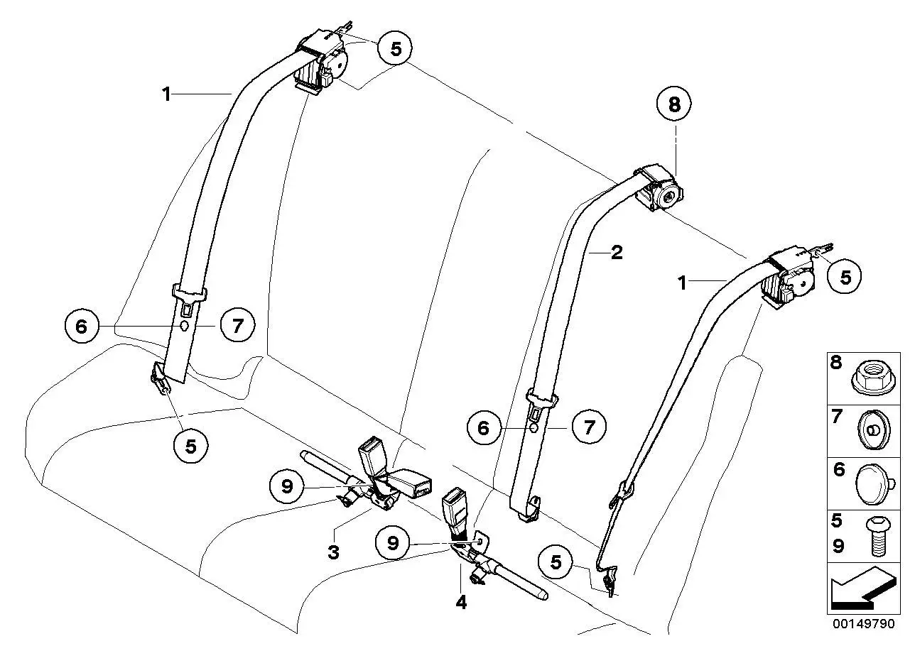 BMW Untergurt hinten E81 E82 E87 E88 E90 E91 E92 E93 72119117261