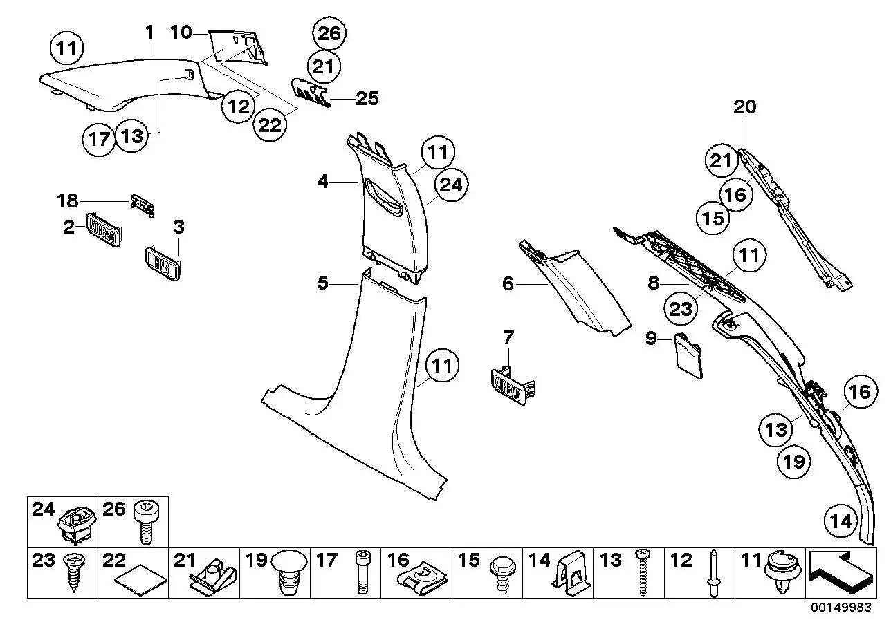 BMW Abdeckkappe "Airbag" E38 E39 E46 E53 E60 E61 E63 E65 E66 E70