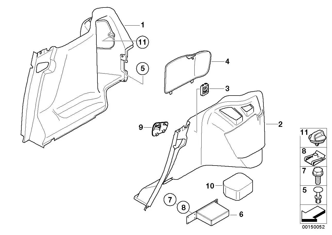 BMW Abdeckung links E46 E83 51478262249 - Bildposition 09
