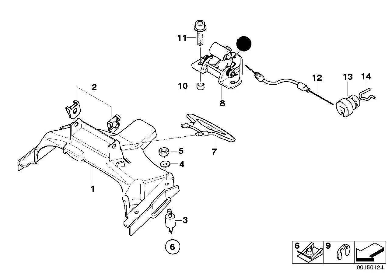 BMW Haltebrücke Sitzbank K71 K73 52538528627 - Bildposition 01
