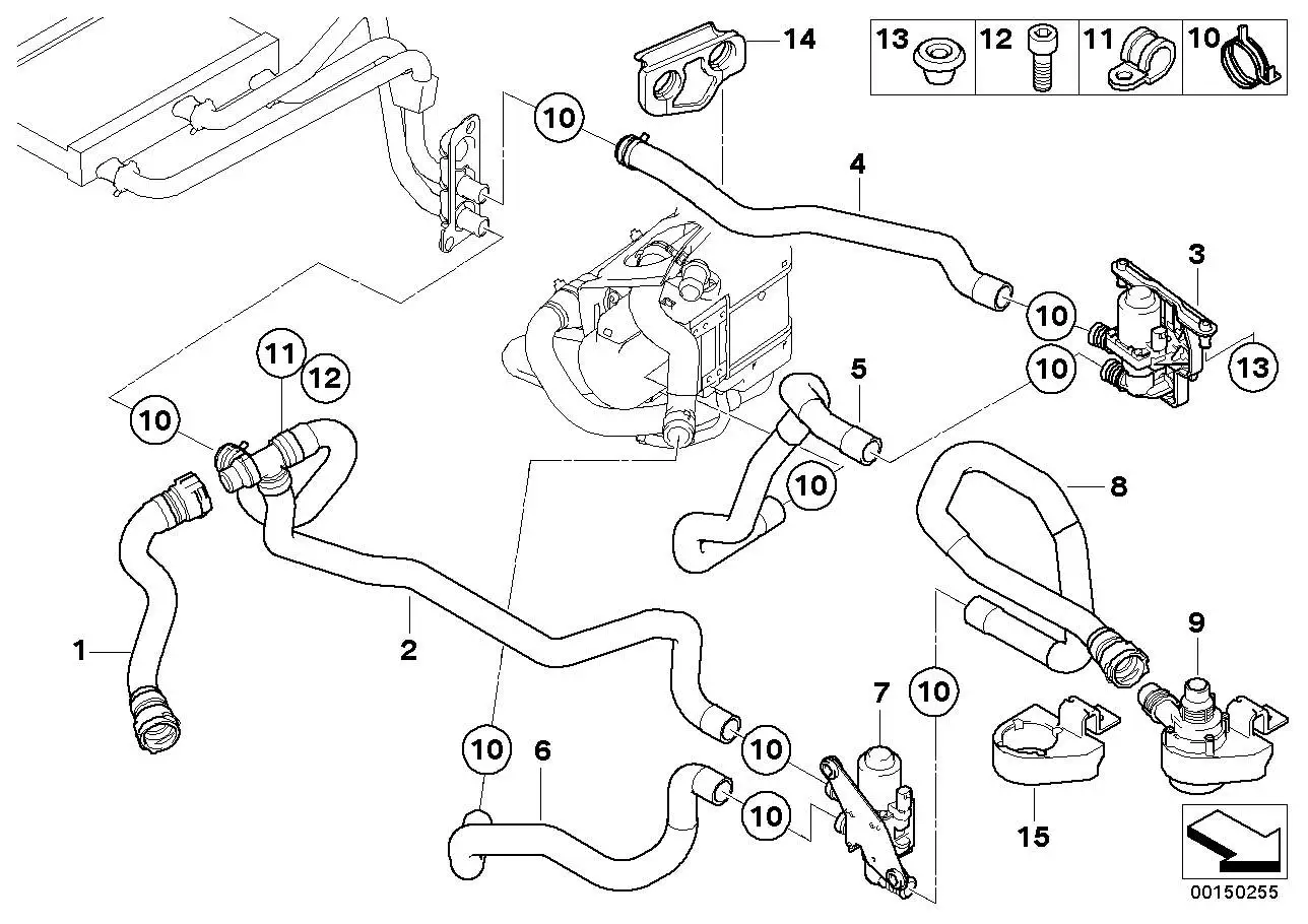 BMW Zusatzwasserpumpe E60 E61 E63 E64 64116988960 - 5er, 6er