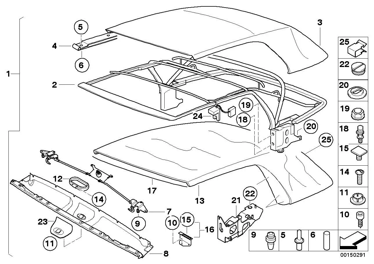 BMW Spanngurt links E46 54318268975