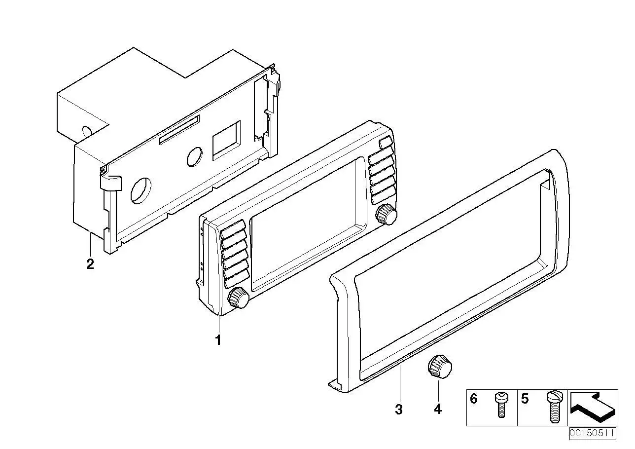 BMW Rahmen Bordmonitor E38 65528385450