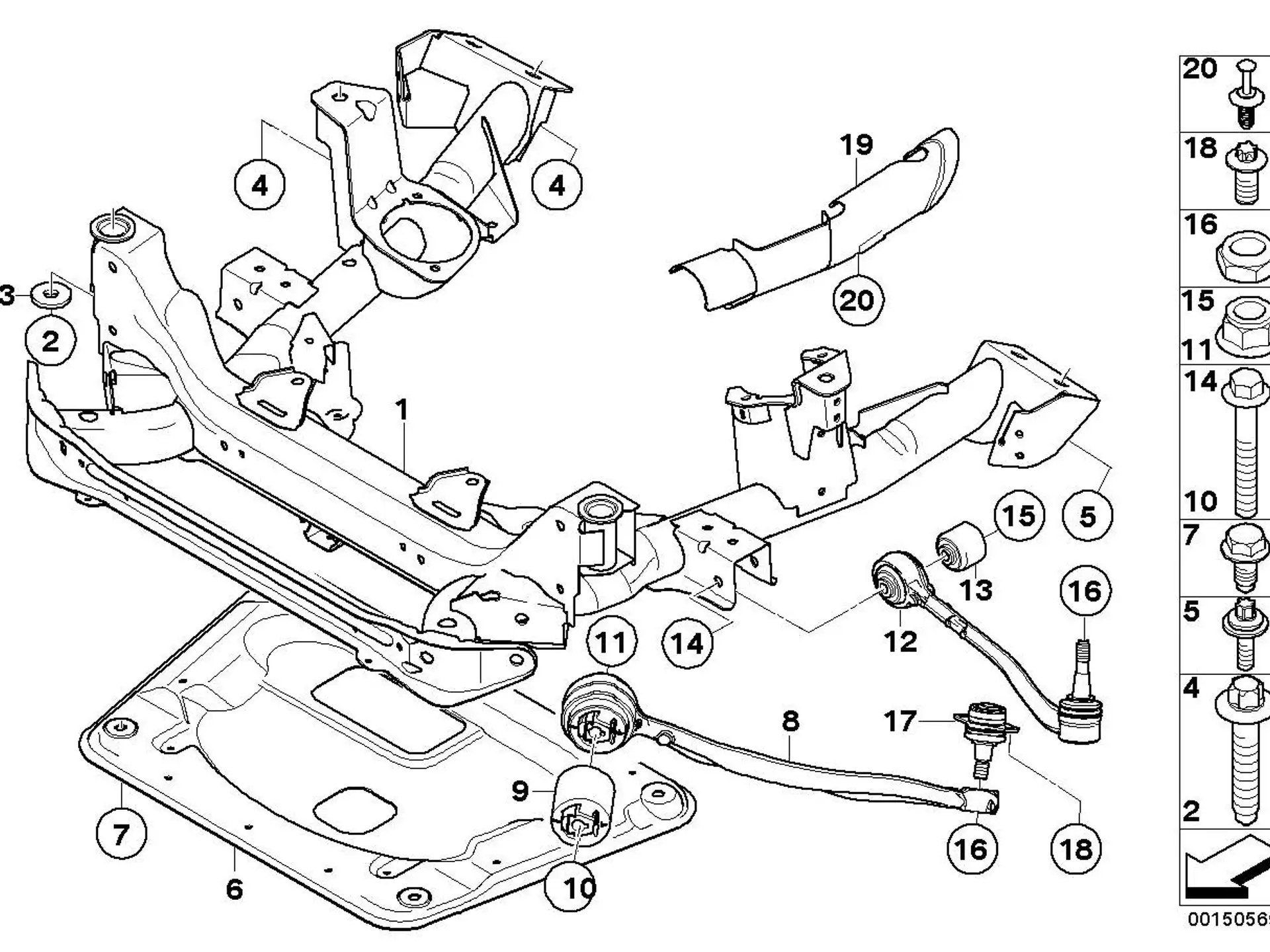 BMW Sechskantschraube mit Scheibe E70 E71 E72 E83 F15 F16 F85 F86 33176780241