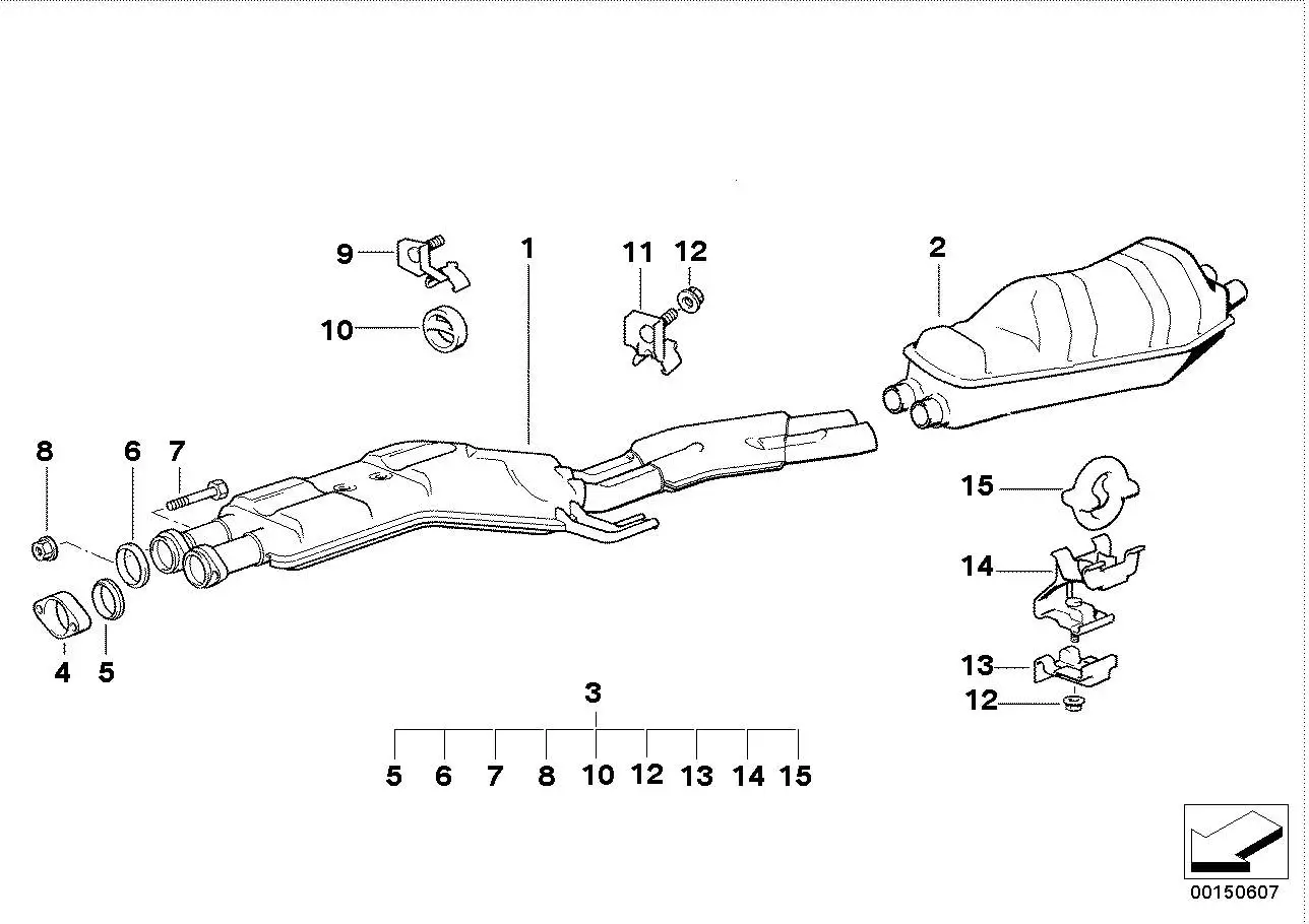 BMW Nachschalldämpfer E32 18101702913 - 7er E32