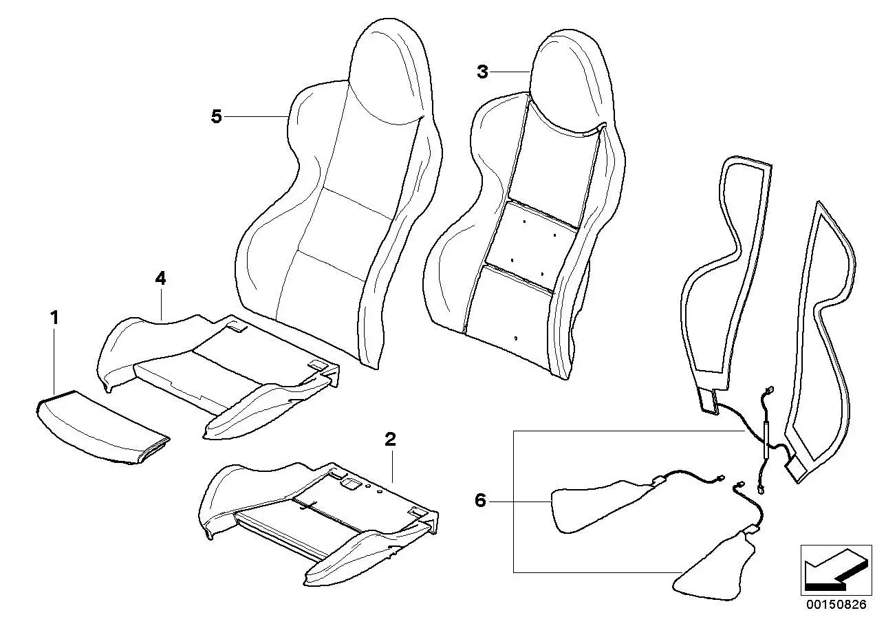 BMW Bezug Sitz Leder rechts E85 E86 52108040454