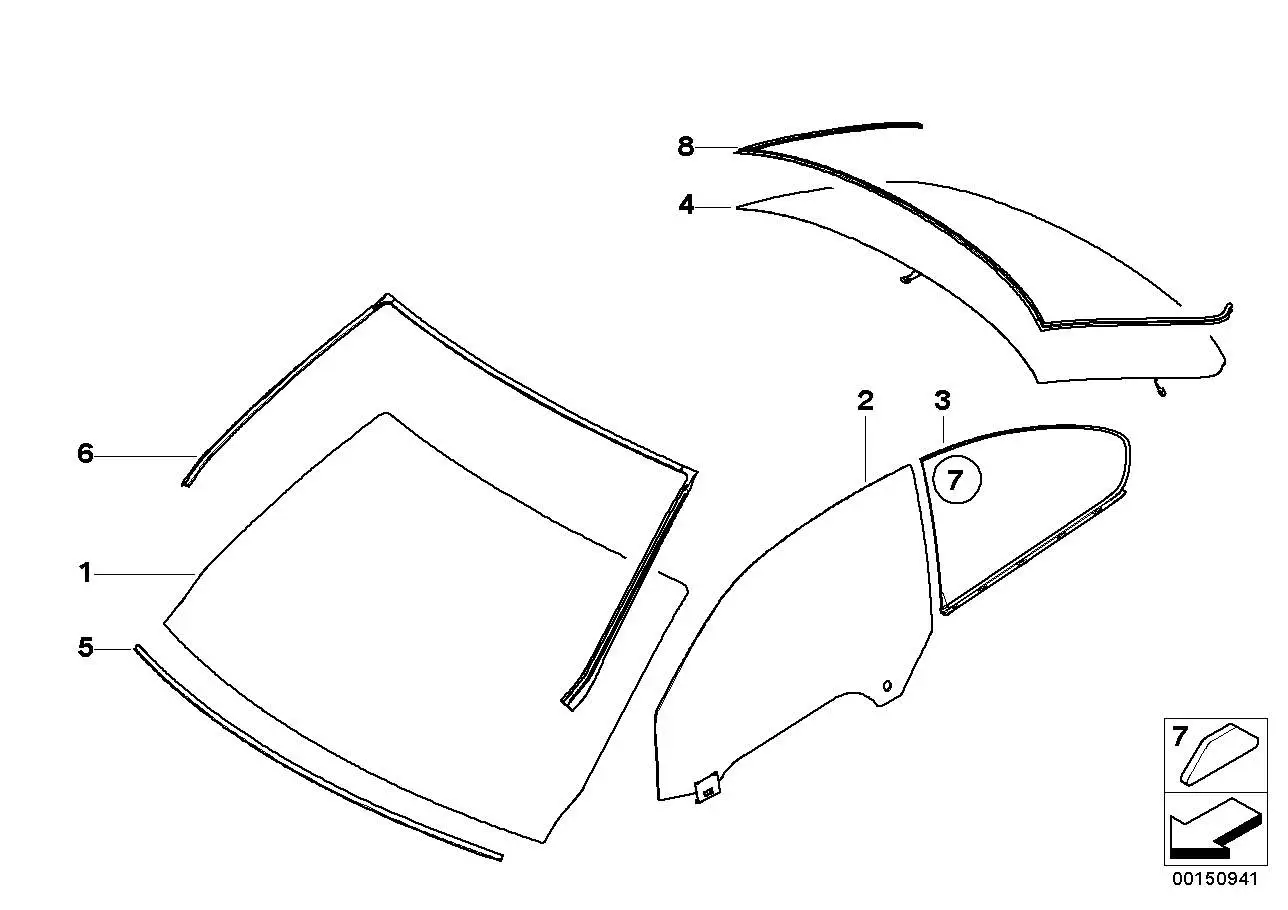 BMW Seitenscheibe Sonnenschutzglas hinten li E92 51487180513