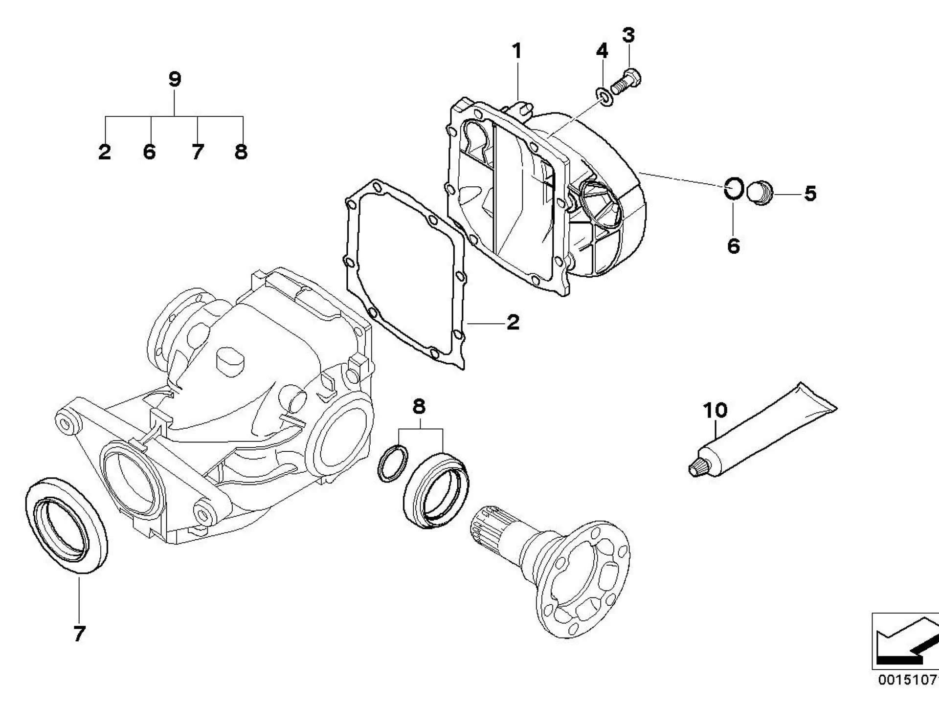 BMW Wellendichtring mit Sicherungsring E38 E39 E46 E52 E53 E60 E61 E63 E64 E65 E66 E81 E82 E83 E84 E87 E88 E89 E90 E91 E92 E93 F25 F26 33107505605