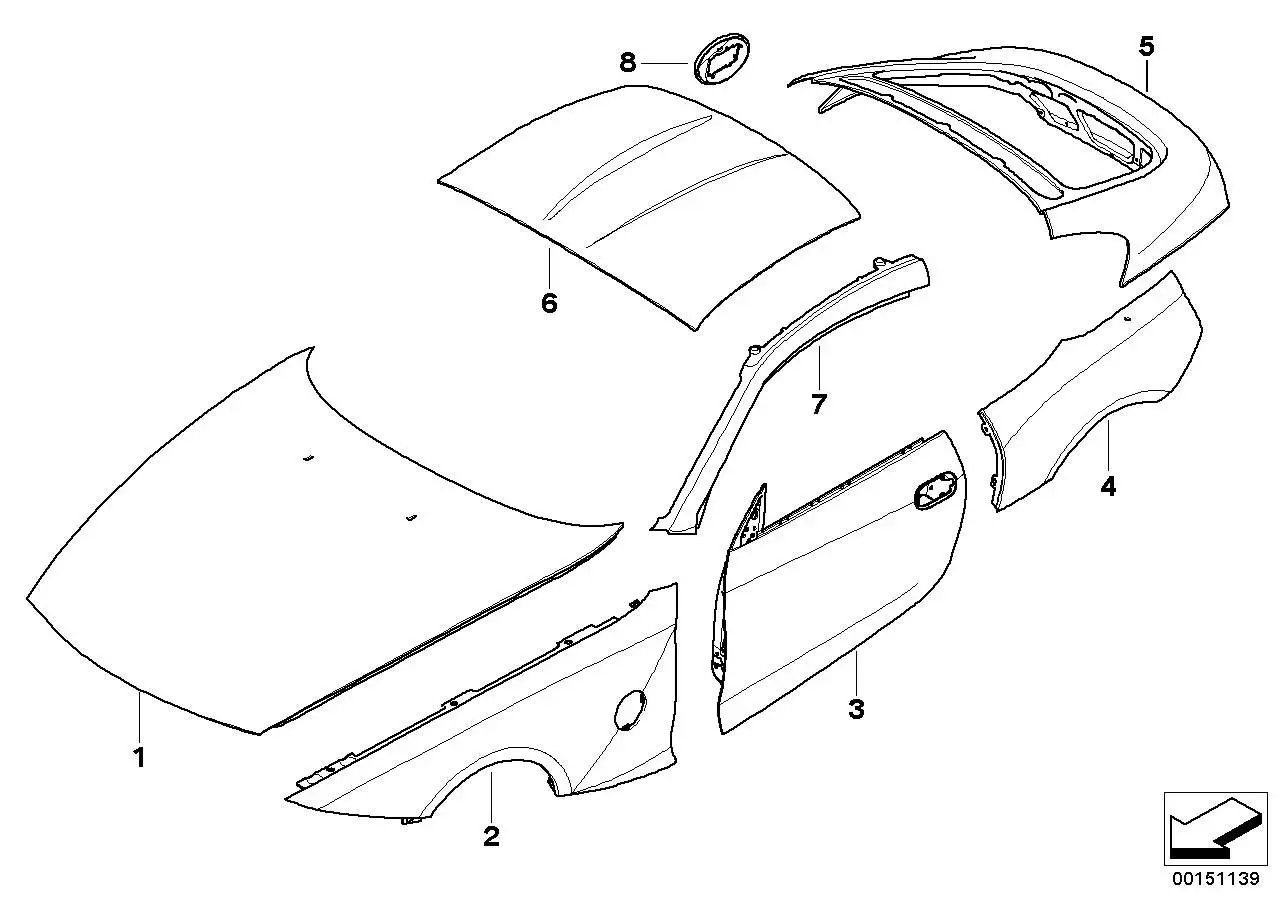 BMW Dachaussenhaut E86 41003427186