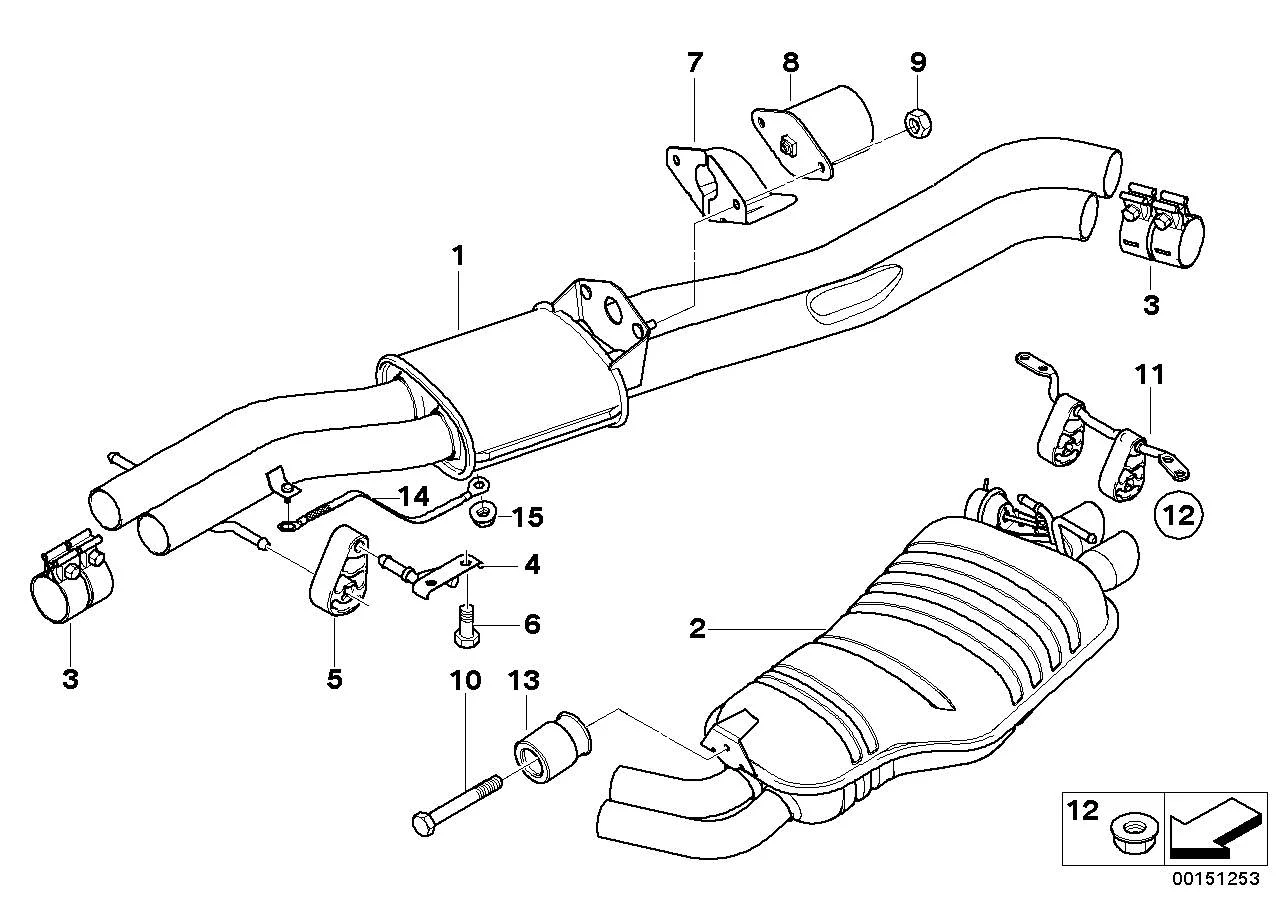 BMW Nachschalldämpfer E83 18303415466