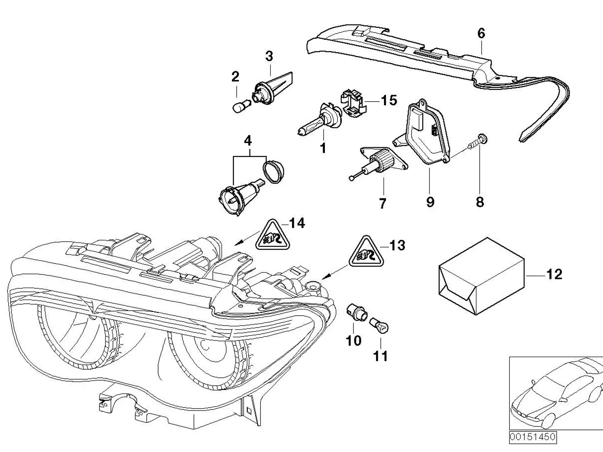 BMW Dichtung Scheinwerfer rechts E65 E66 63117162086