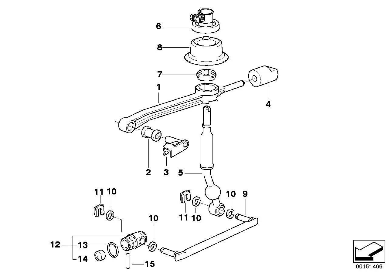 BMW Schaltarm E36 25112227893 - Bildposition 01
