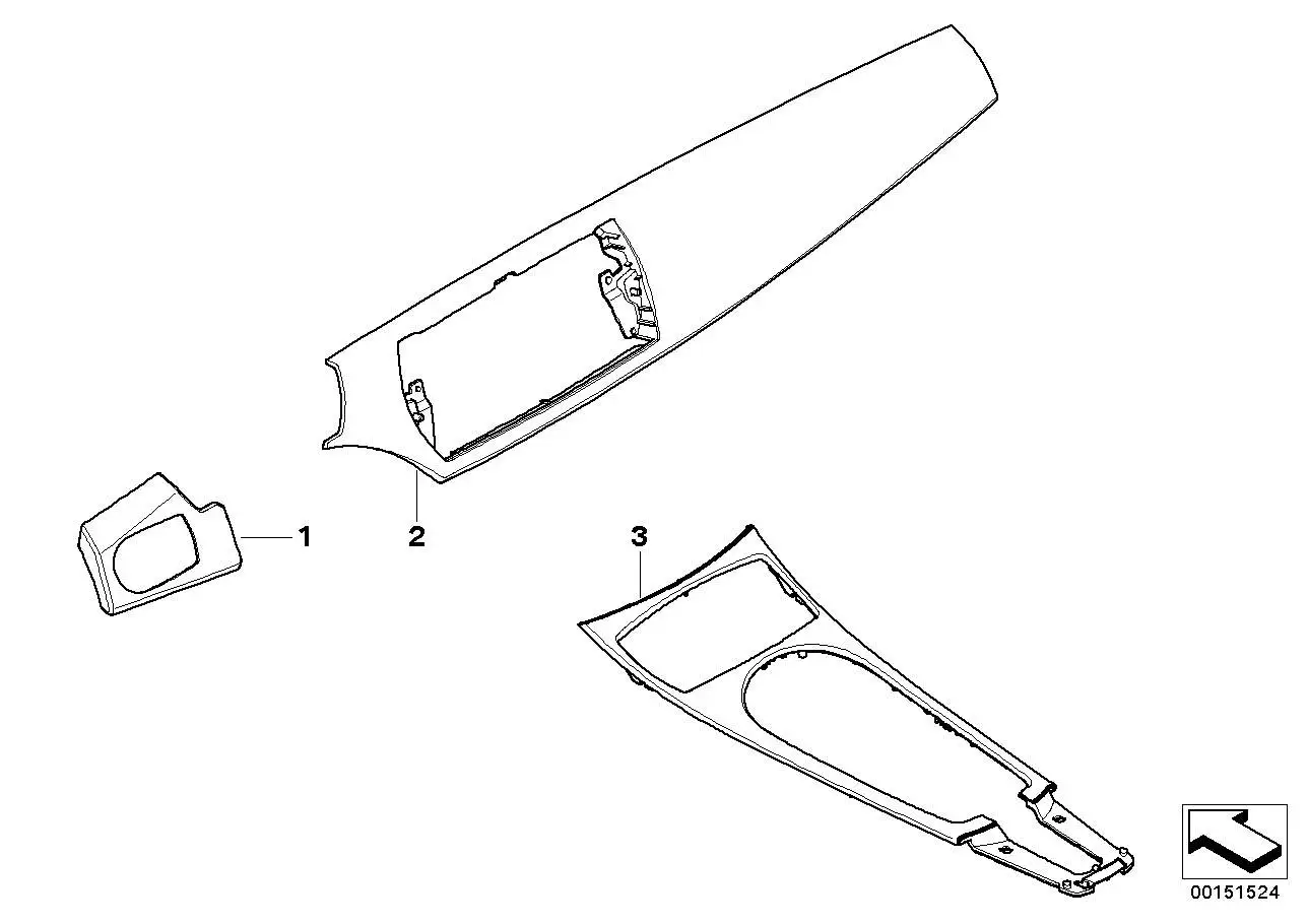 BMW Blende Mittelkonsole Aluminium E85 E86 51166961772 - Bildposi
