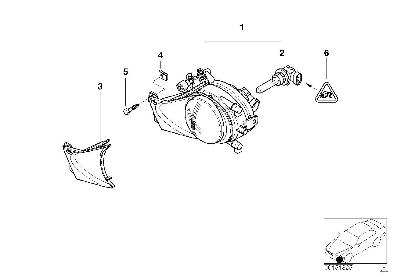 BMW Blende Nebelscheinwerfer rechts E39 63176906428 - Bildpositio